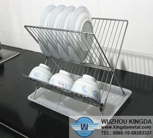 Wire foldable dish rack