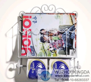 Wire mesh bathroom book rack