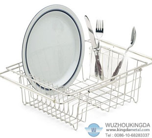 Wire over sink dish drainer