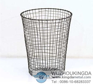 Wire woven wastepaper bin